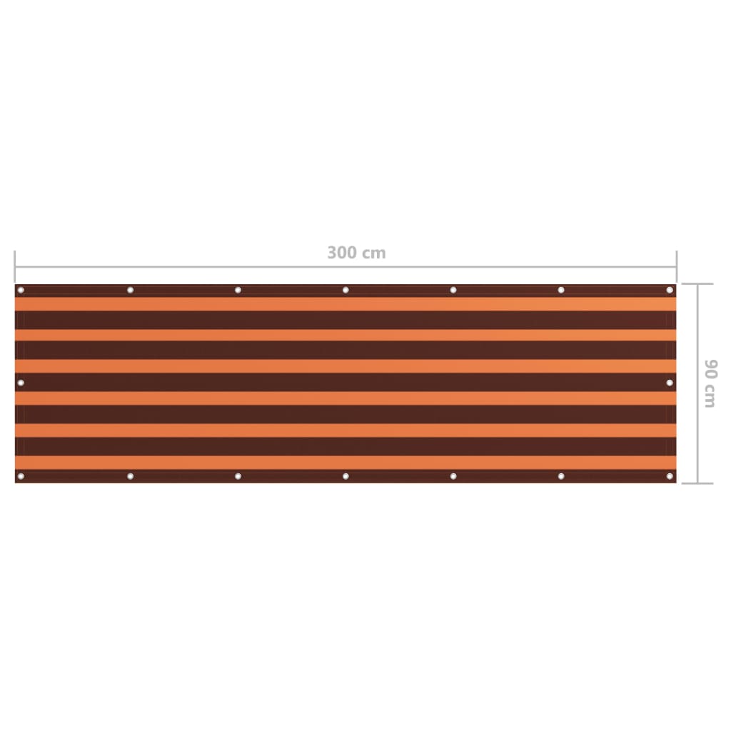 vidaXL Balkono pertvara, oranžinė ir ruda, 90x300cm, oksfordo audinys