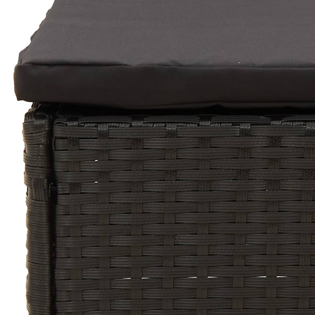 vidaXL Sodo pakoja su pagalvėle, juodos spalvos, poliratanas