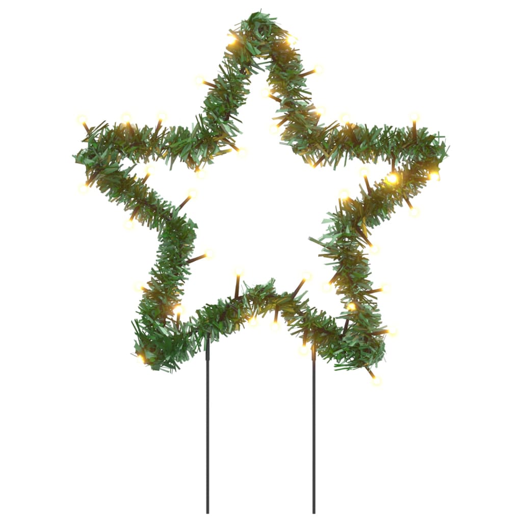 vidaXL Kalėdinės dekoracijos žvaigždės su smaigais, 3vnt., 50LED, 29cm