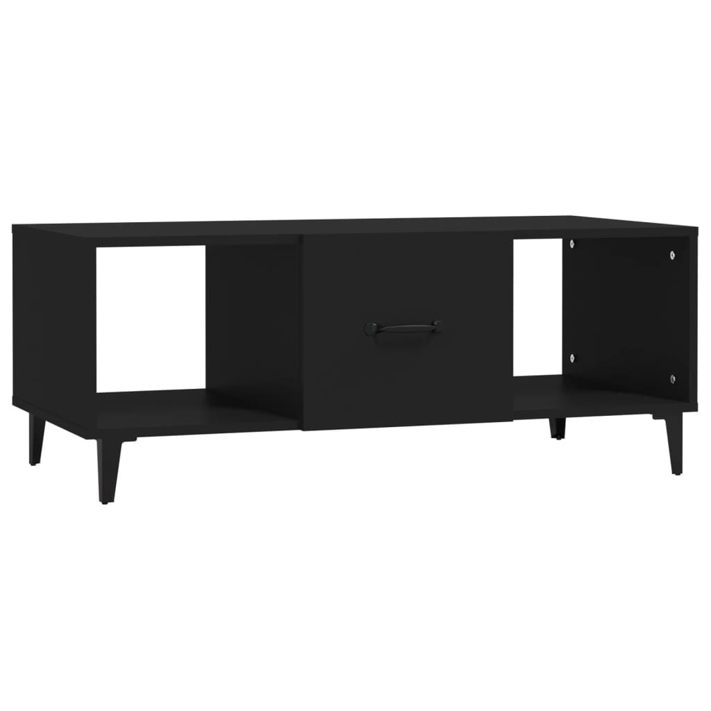 vidaXL Kavos staliukas, juodas, 102x50x40cm, apdirbta mediena