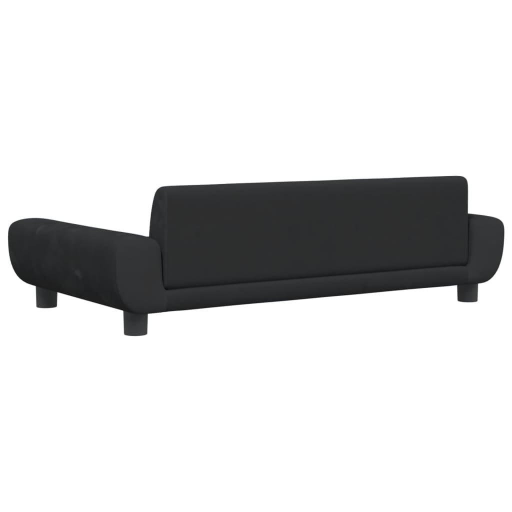 vidaXL Vaikiška sofa, juodos spalvos, 100x54x33cm, aksomas