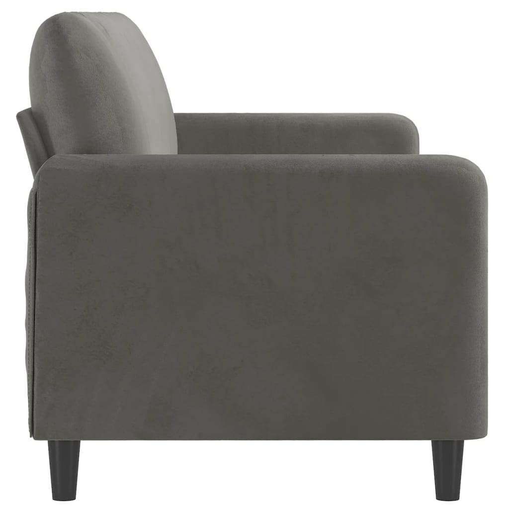 vidaXL Trivietė sofa, tamsiai pilkos spalvos, 180cm, aksomas