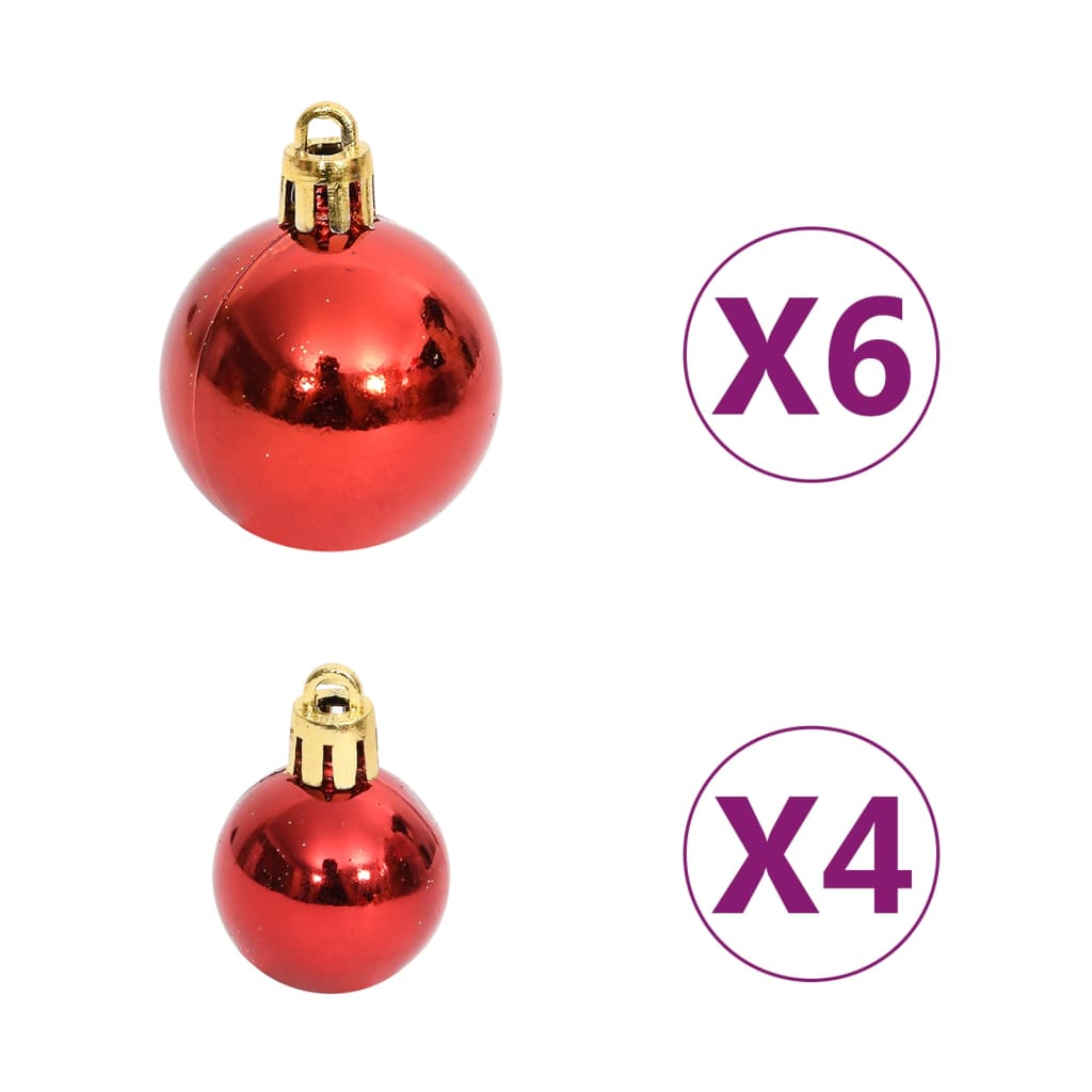 vidaXL Kalėdinių žaisliukų rinkinys, 108vnt., auksiniai ir raudoni