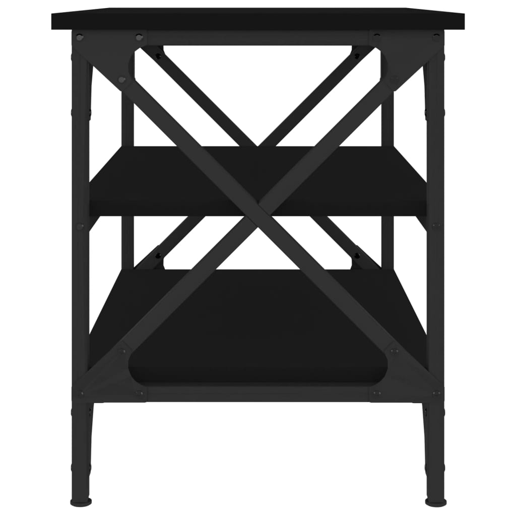 vidaXL Šoninis staliukas, juodos spalvos, 55x38x45cm, apdirbta mediena
