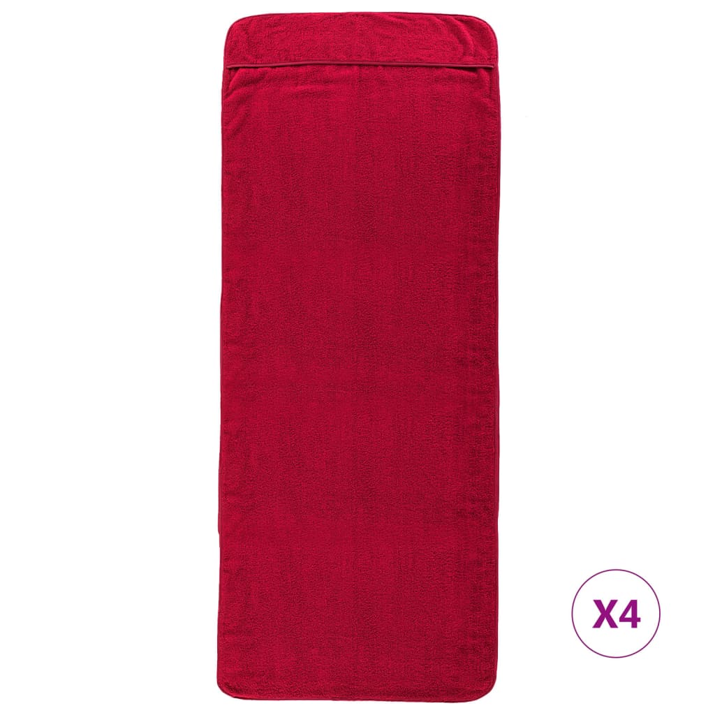 vidaXL Paplūdimio rankšluosčiai, 4vnt., raudoni, 60x135cm, audinys