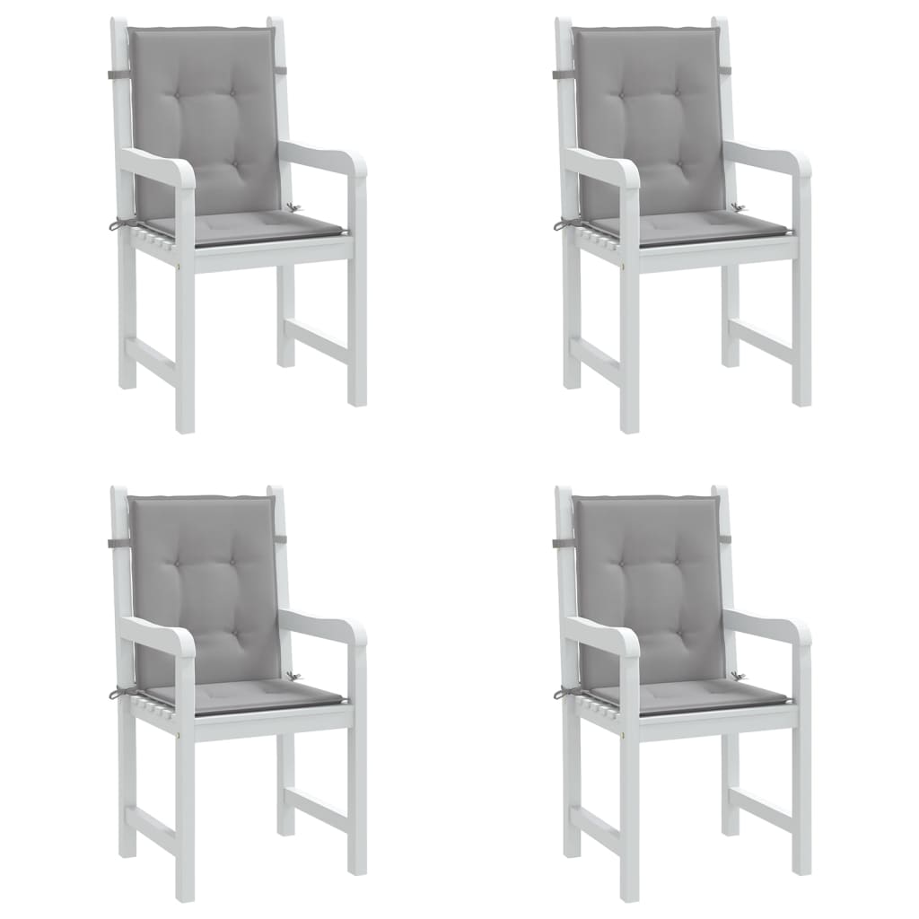 vidaXL Sodo kėdės pagalvėlės, 4vnt., pilkos, audinys