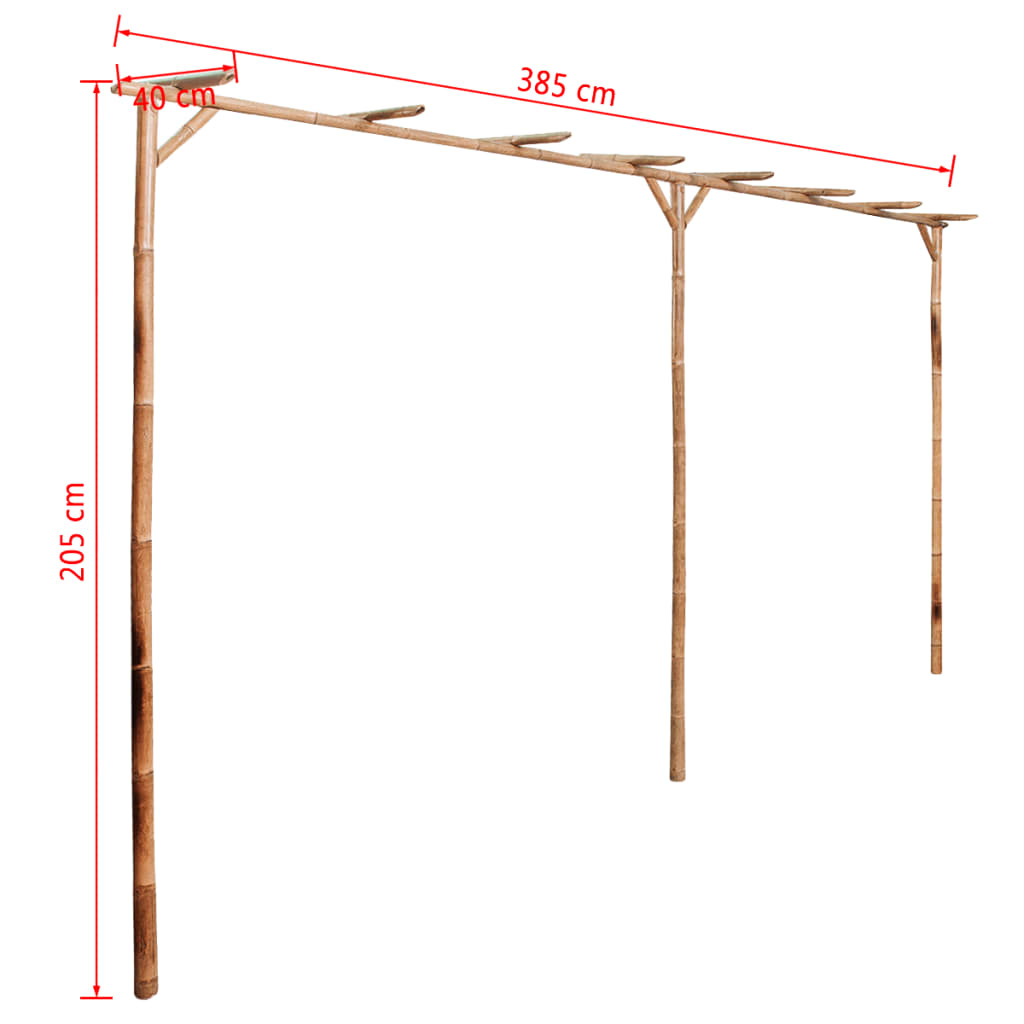 vidaXL Pergolė, bambukas, 385x40x205cm
