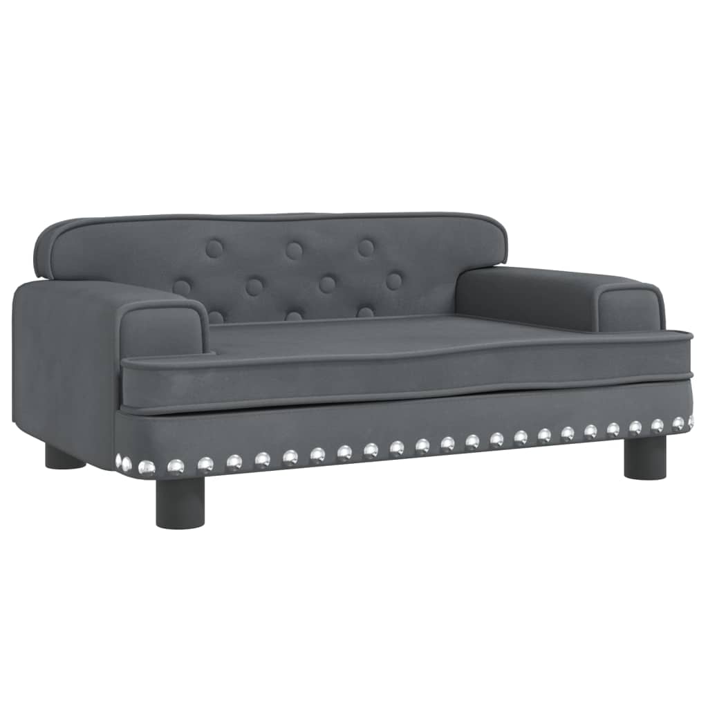 vidaXL Vaikiška sofa, tamsiai pilkos spalvos, 70x45x30cm, aksomas