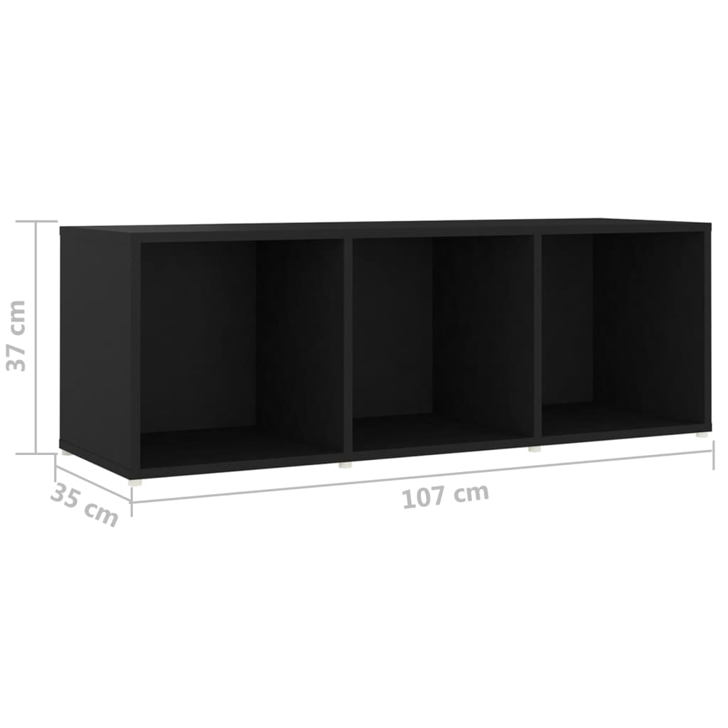vidaXL Televizoriaus spintelių komplektas, 3 dalių, juodas, MDP