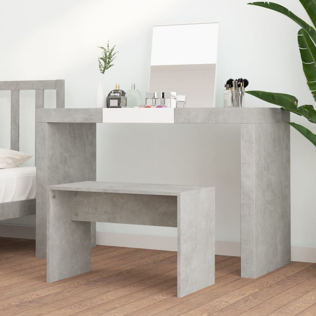vidaXL Kosmetinio staliuko kėdutė, pilka, 70x35x45cm, apdirbta mediena