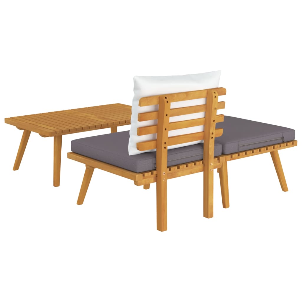 vidaXL Sodo baldų komplektas su pagalvėmis, 3 dalių, akacijos masyvas