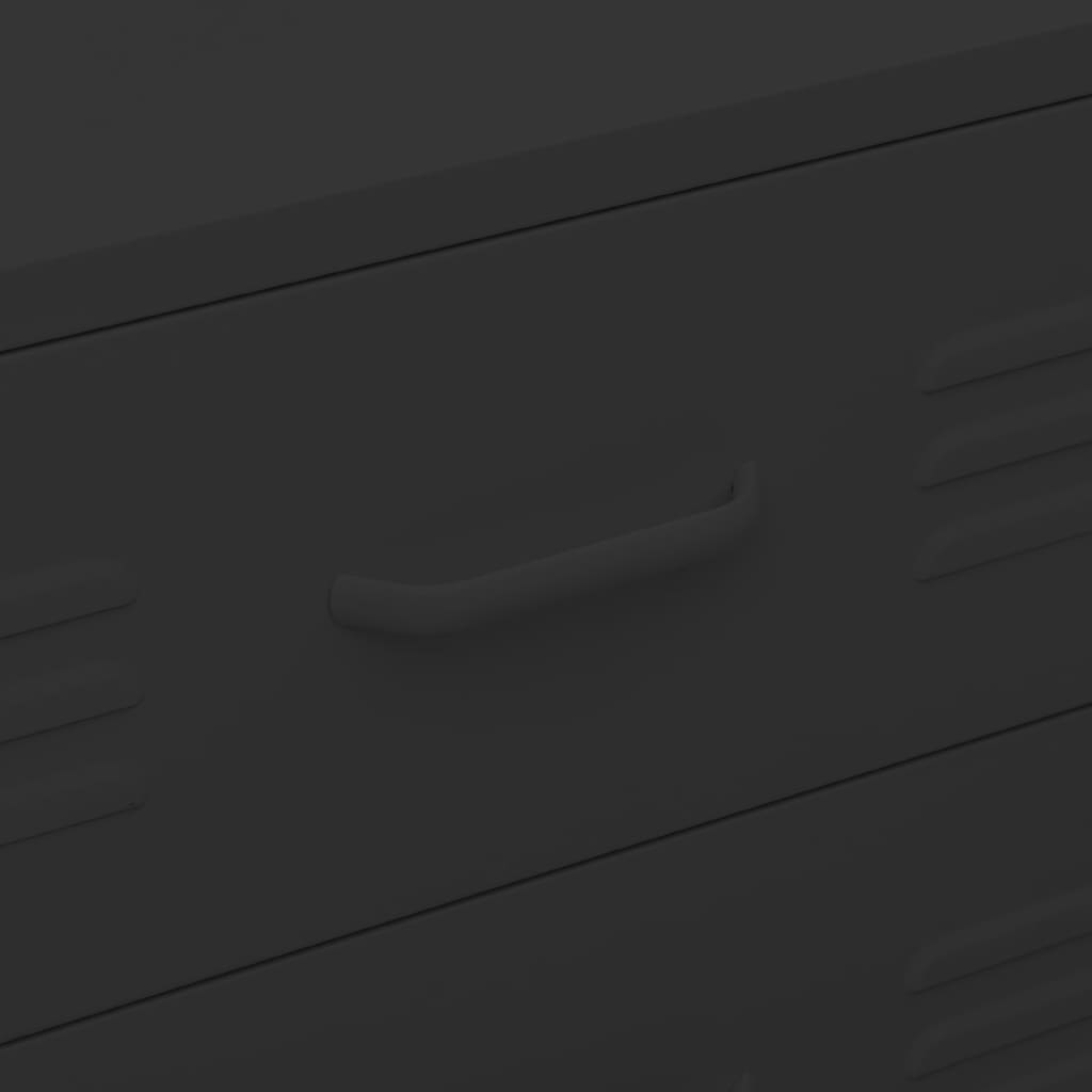 vidaXL Komoda su stalčiais, juodos spalvos, 80x35x101,5cm, plienas