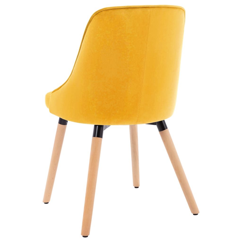 vidaXL Valgomojo kėdės, 2vnt., geltonos spalvos, aksomas