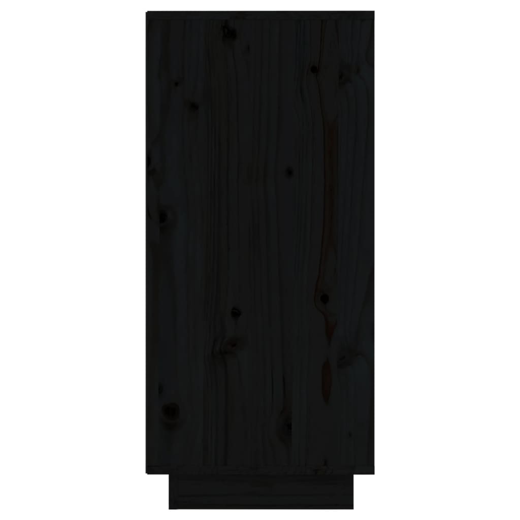 vidaXL Šoninės spintelės, 2vnt., juodos, 31,5x34x75cm, pušies masyvas