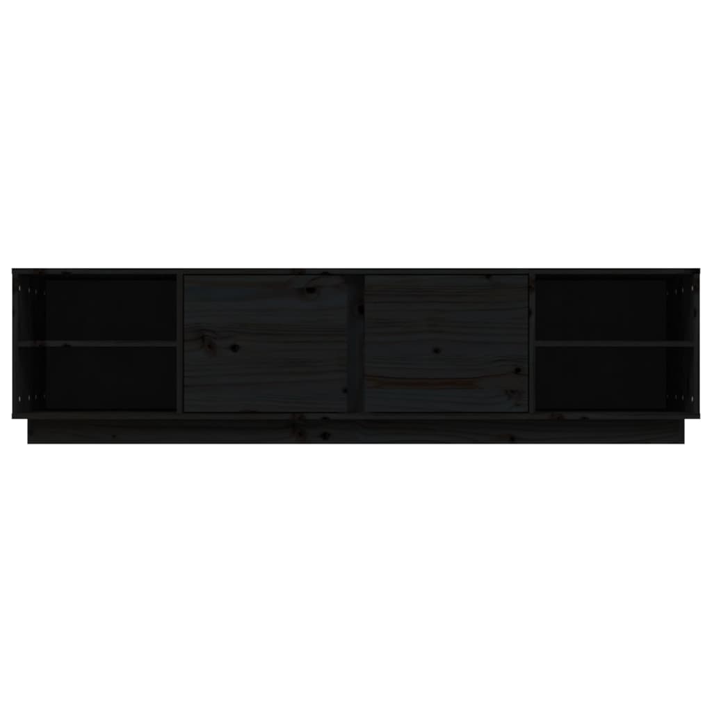 vidaXL Televizoriaus spintelė, juoda, 156x40x40cm, pušies masyvas