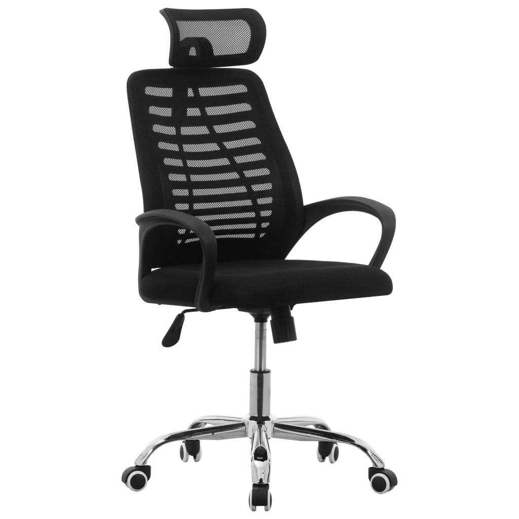 vidaXL Pasukama biuro kėdė, juodos spalvos, tinklinis audinys