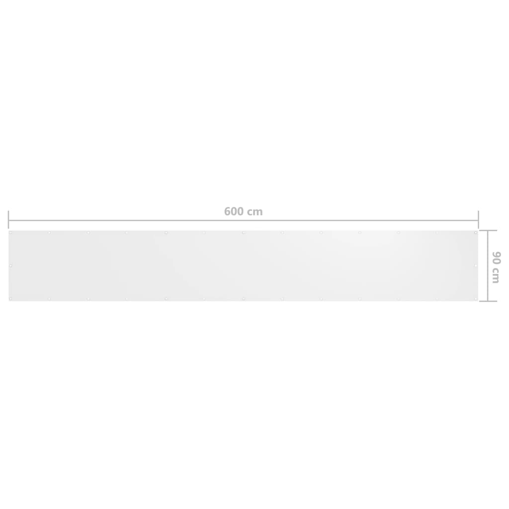vidaXL Balkono pertvara, baltos spalvos, 90x600cm, oksfordo audinys