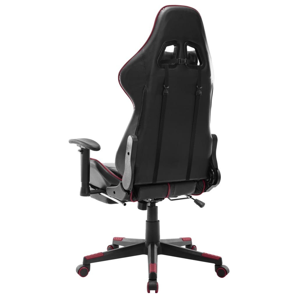 vidaXL Žaidimų kėdė su pakoja, juoda ir vyno raudona, dirbtinė oda