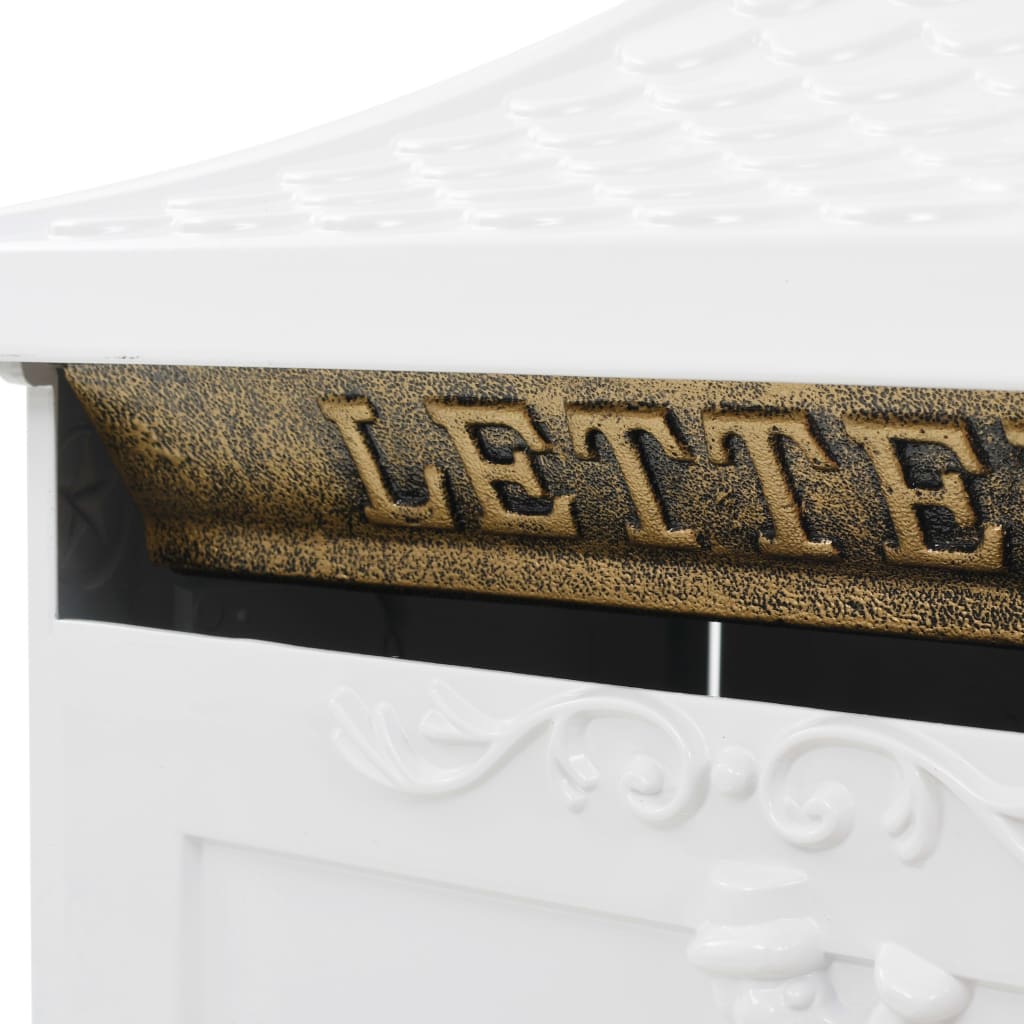 vidaXL Pašto dėžutė, aliuminis, vintažinio stil., nerūdijanti, balta