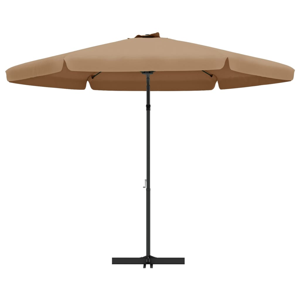 vidaXL Lauko skėtis su plieniniu stulpu, taupe spalvos, 300cm