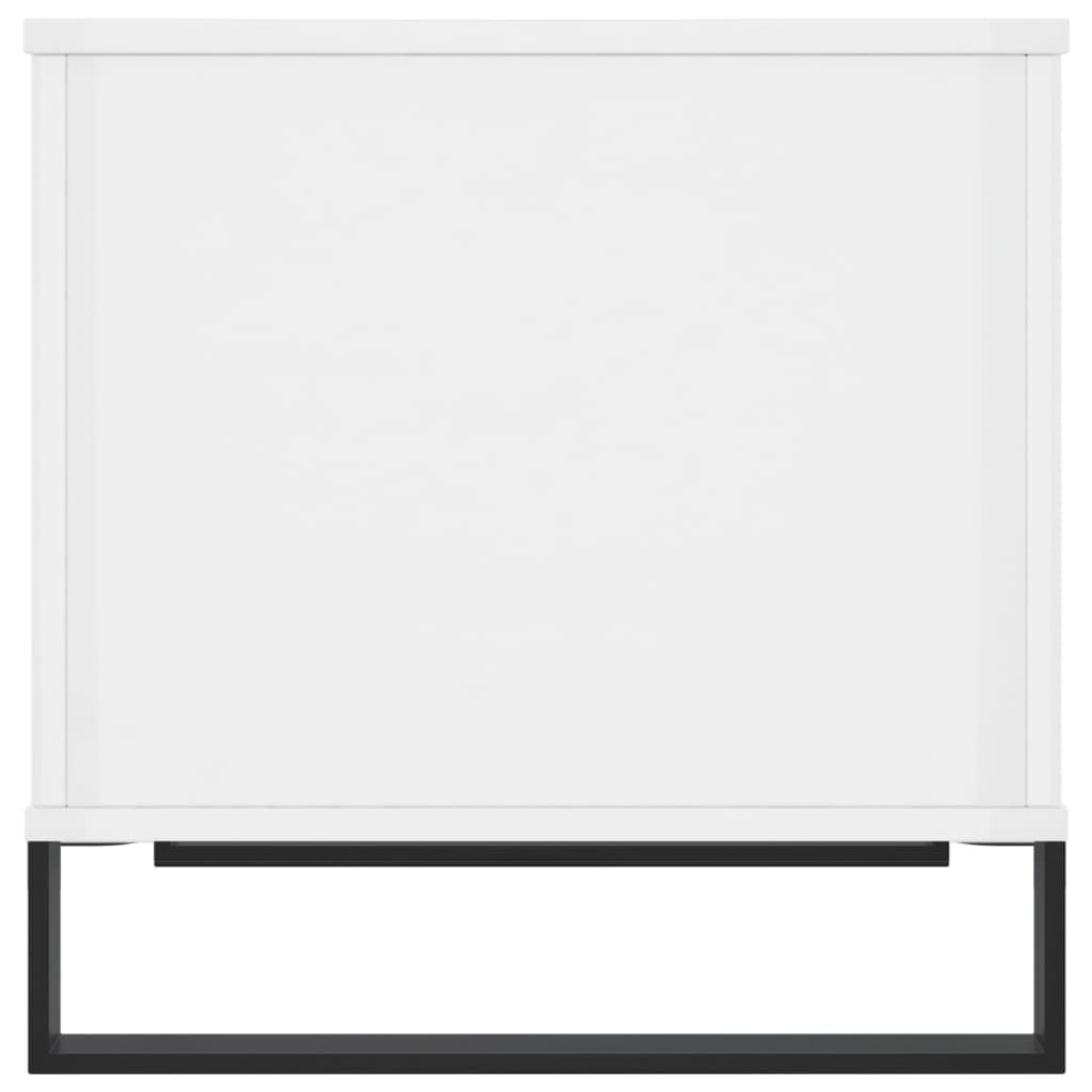 vidaXL Kavos staliukas, baltas, 60x44,5x45cm, mediena, blizgus