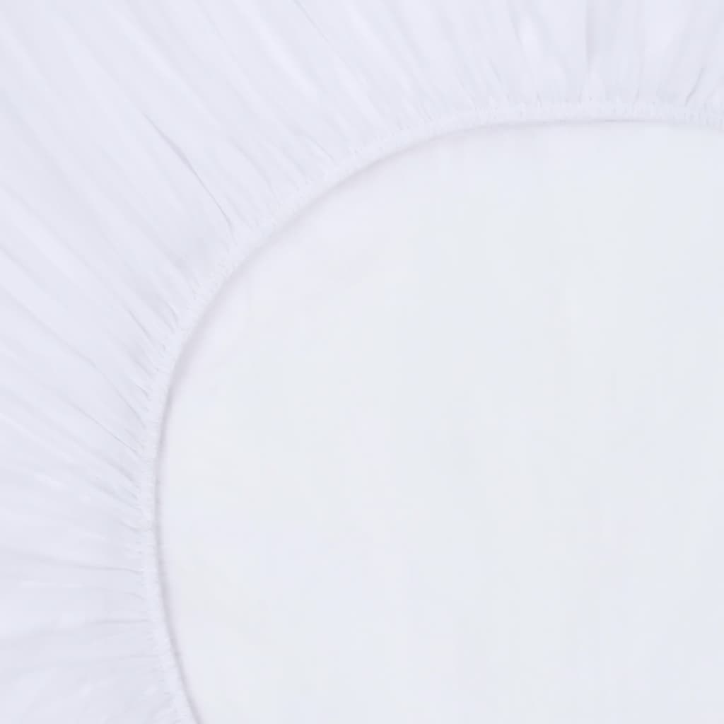 vidaXL Paklodės su guma, 2vnt., baltos, 60x120cm, medvilnė