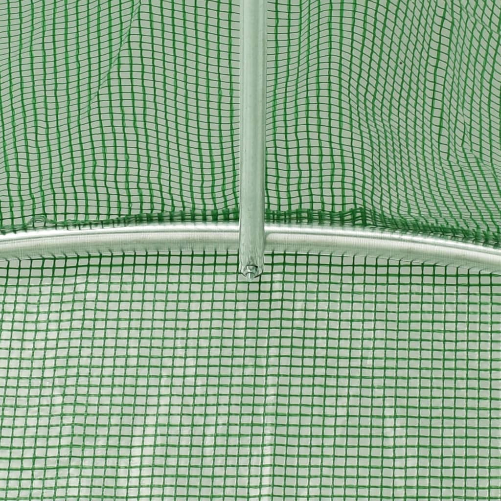 vidaXL Šiltnamis su plieno rėmu, žalios spalvos, 6x2x2,85m, 12m²