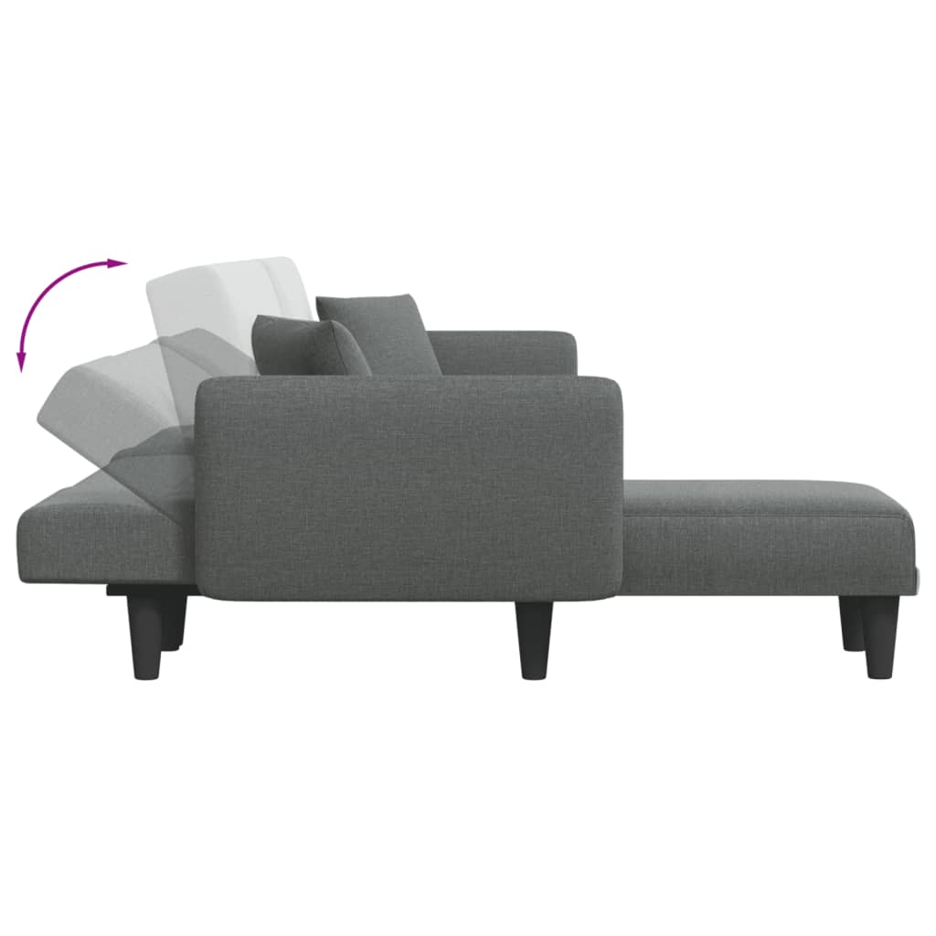 vidaXL L formos sofa-lova, tamsiai pilka, 275x140x70cm, audinys