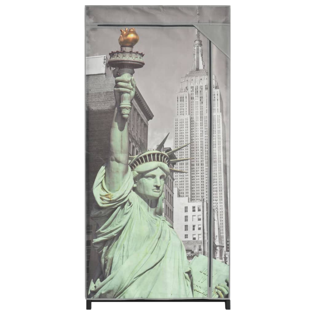 vidaXL Drabužių spinta, 75x45x160cm, audinys, su Niujorko nuotrauka