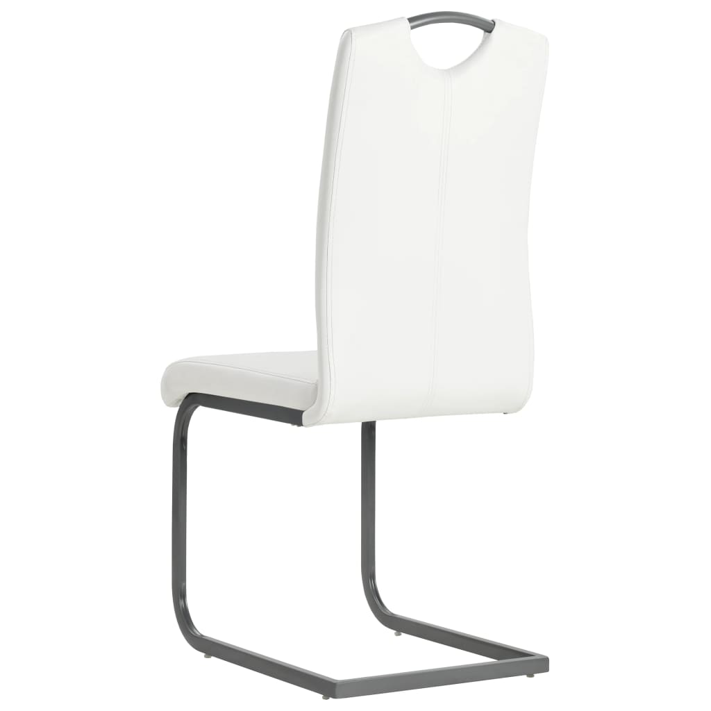 vidaXL Gembinės valgomojo kėdės, 4 vnt., baltos, dirbtinė oda