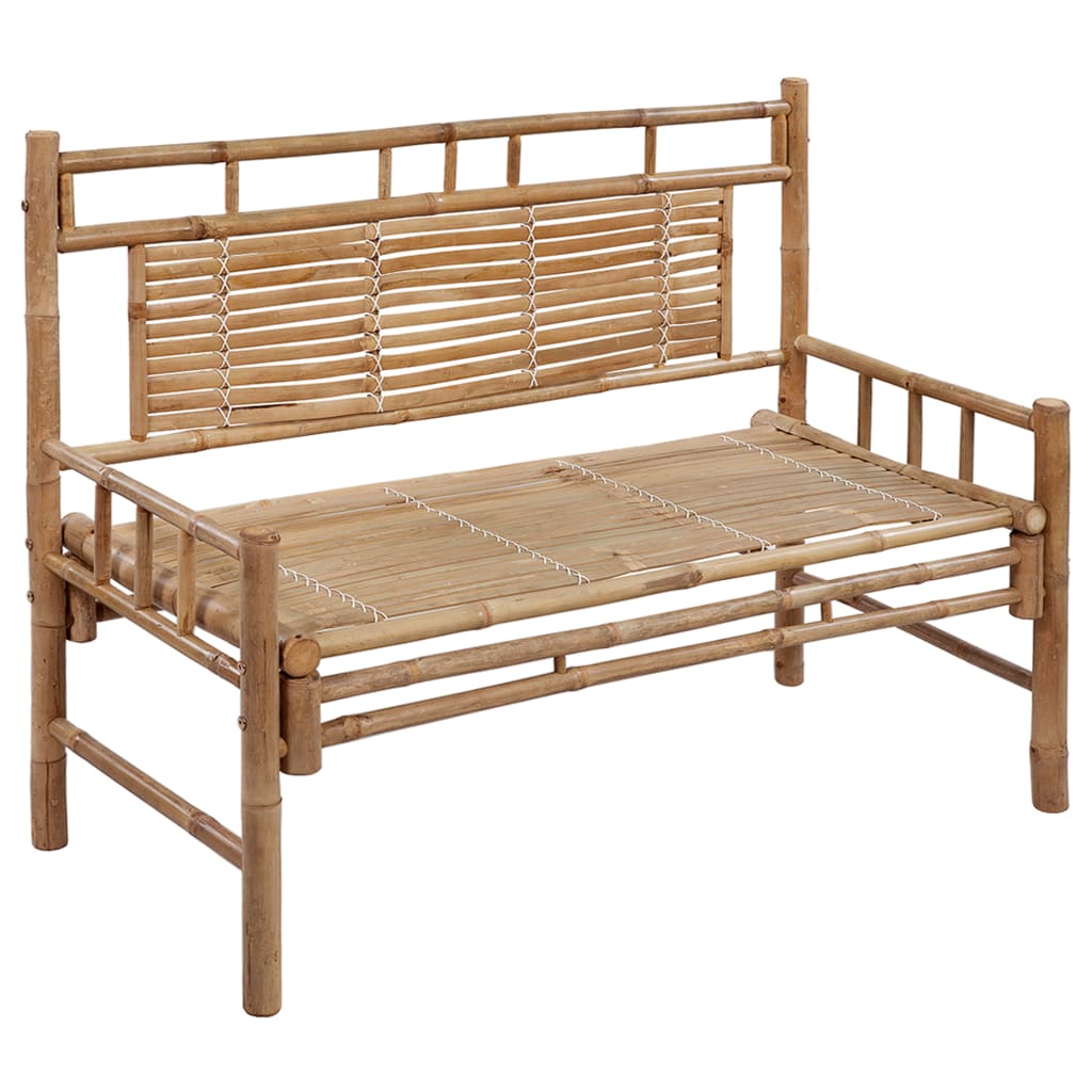 vidaXL Sodo suoliukas su pagalvėle, 120cm, bambukas (41504+314944)