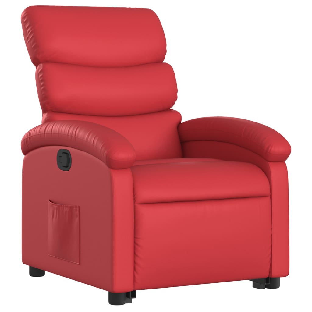vidaXL Atsistojantis atlošiamas krėslas, raudonas, dirbtinė oda