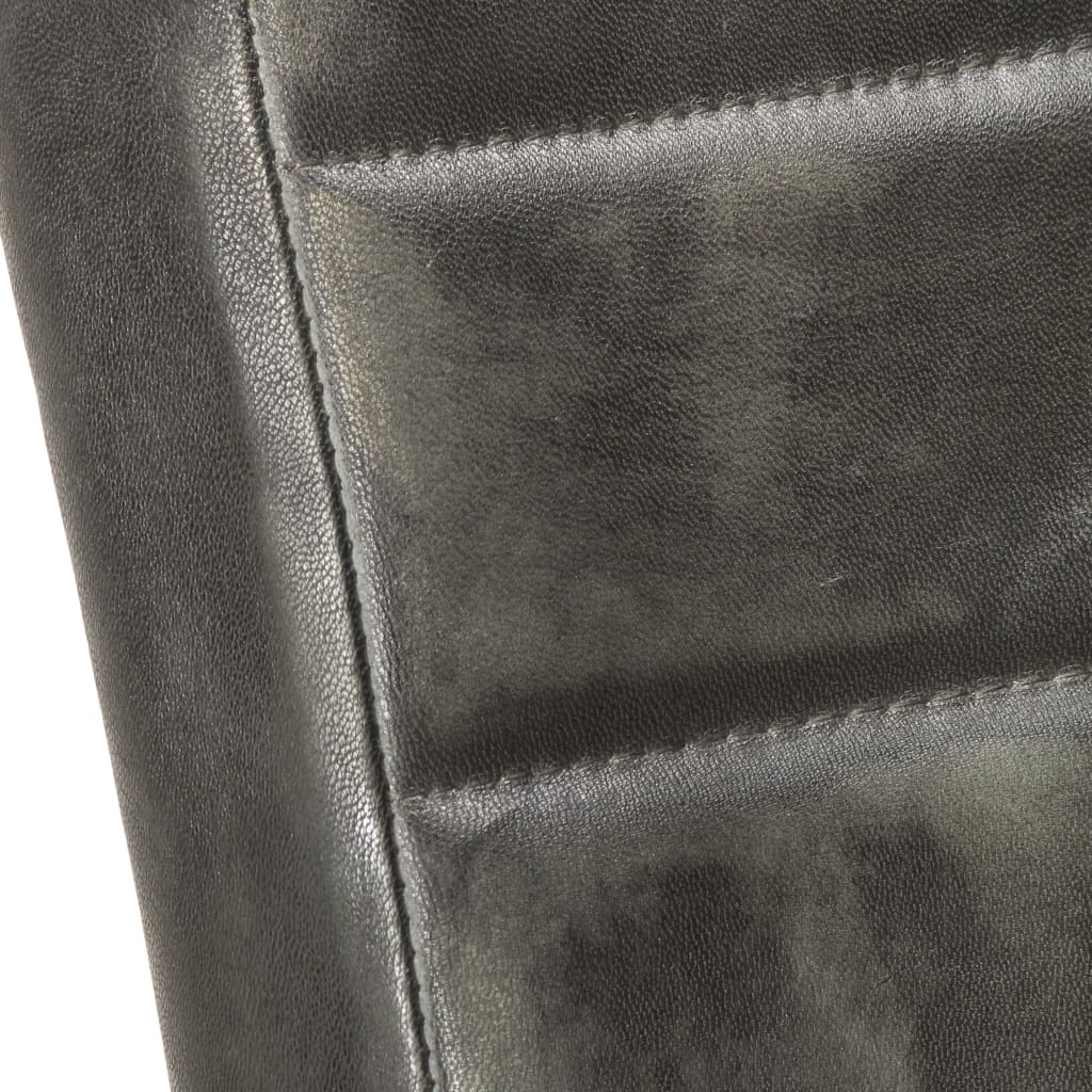 vidaXL Gembinės valgomojo kėdės, 6vnt., pilkos spalvos, tikra oda