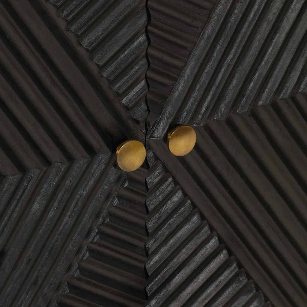vidaXL Šoninė spintelė, juoda, 55x30x76cm, mango masyvas ir geležis