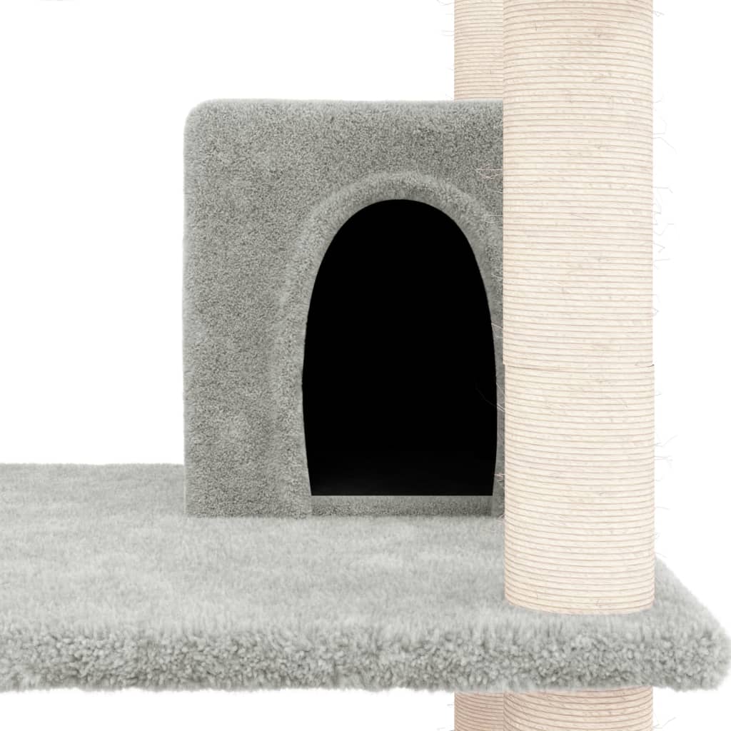 vidaXL Draskyklė katėms su stovais iš sizalio, šviesiai pilka, 162cm
