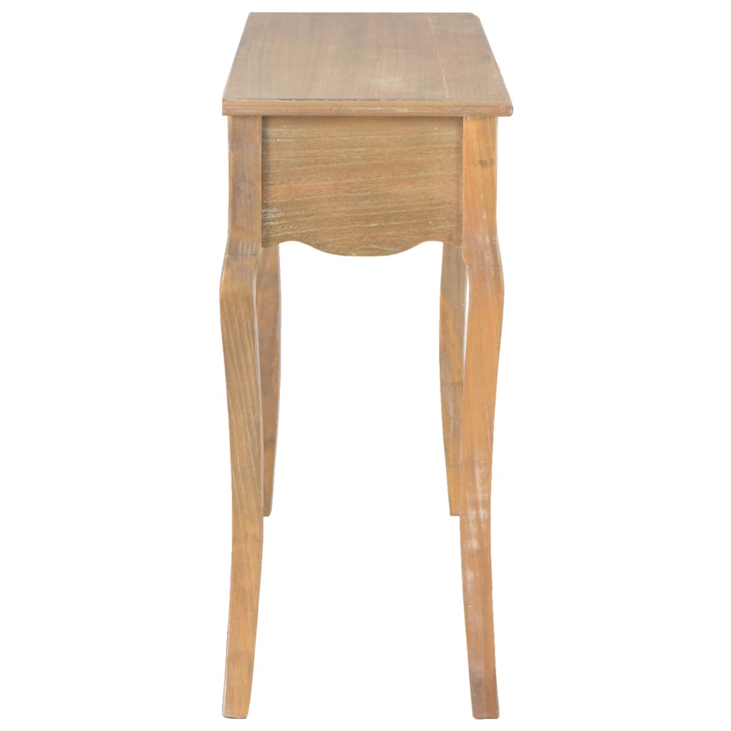 vidaXL Konsol. staliukas su 2 stalčiais, 120x35x76cm, pušies med. mas.