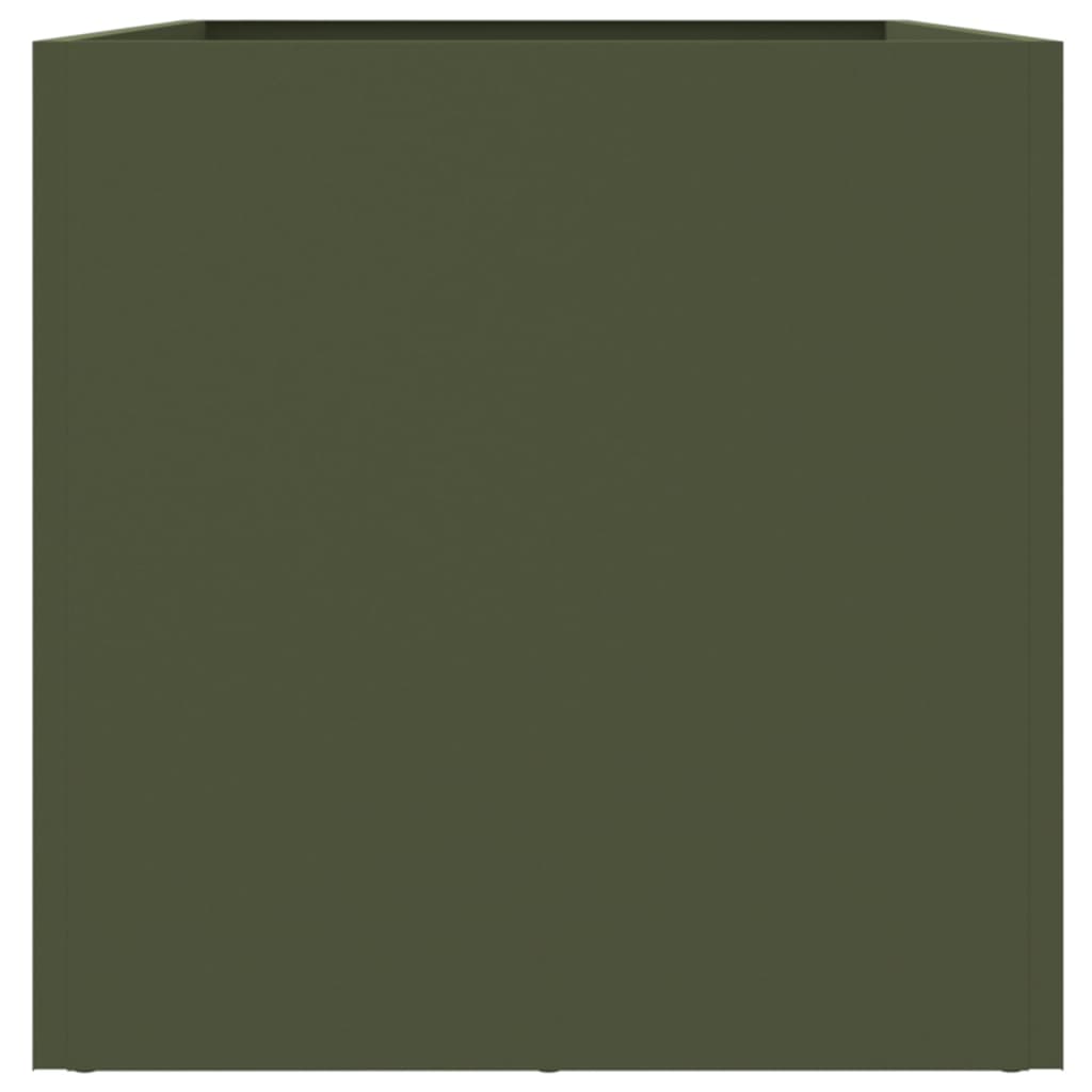 vidaXL Lovelis, alyvuogių žalias, 62x30x29cm, šaltai valcuotas plienas