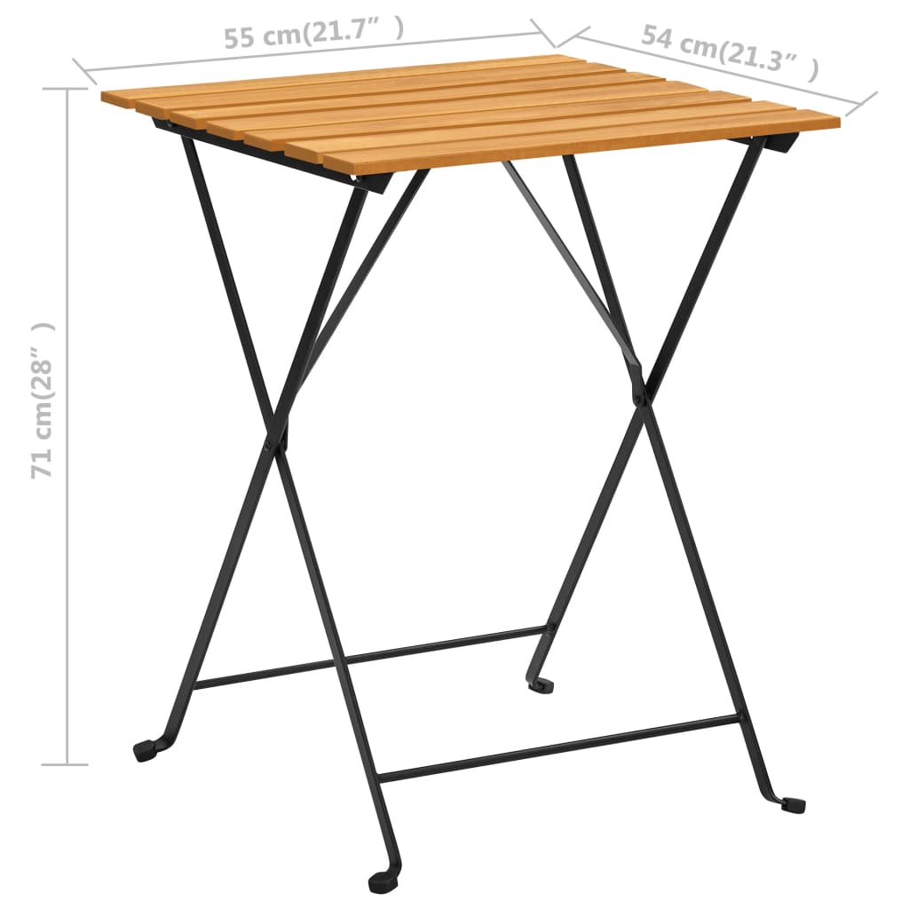 vidaXL Bistro staliukas, 55x54x71cm, akacijos medienos masyvas