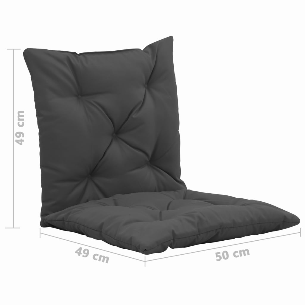 vidaXL Supamos kėdės pagalvėlės, 2vnt., antracito, 50cm, audinys