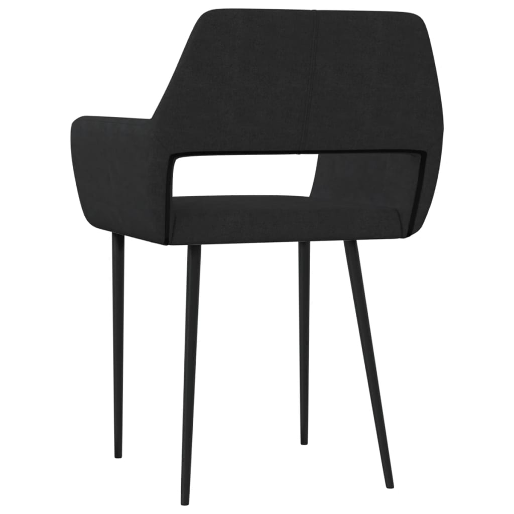 vidaXL Valgomojo kėdės, 6vnt., juodos spalvos, audinys