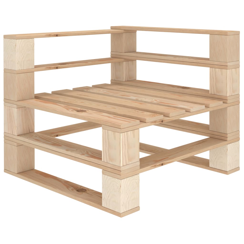 vidaXL Sodo poilsio baldų komplektas iš palečių, 5 dalių, mediena