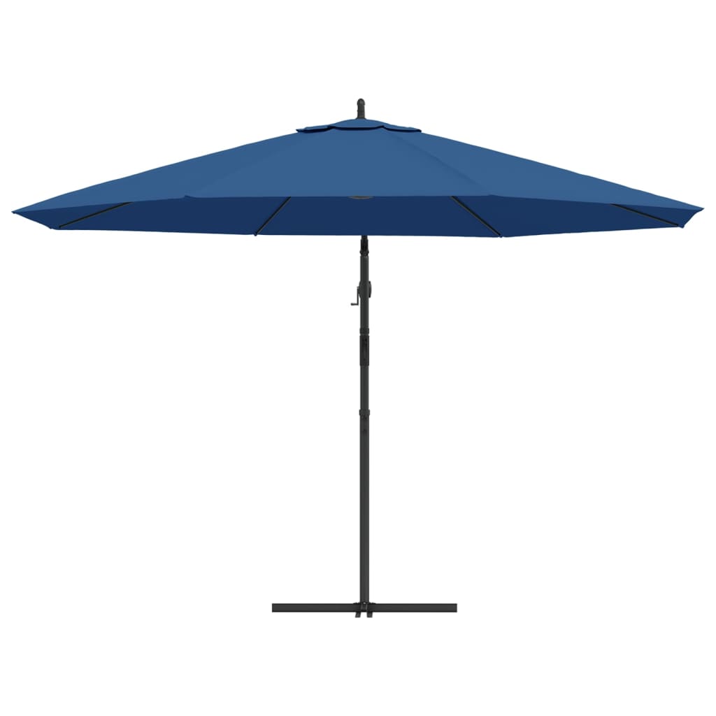 vidaXL Gembės formos skėtis su aliuminio stulpu, mėlynas, 350cm