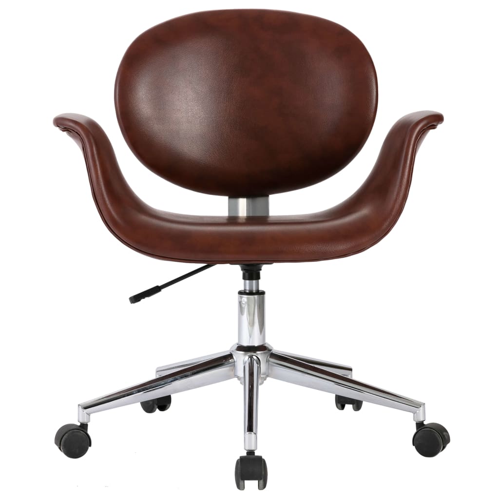 vidaXL Pasukamos valgomojo kėdės, 4vnt., rudos spalvos, dirbtinė oda