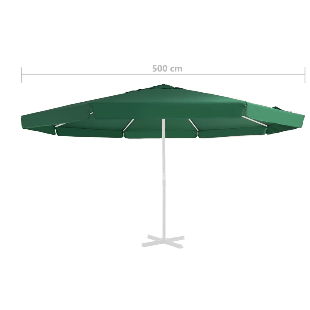 vidaXL Pakaitinis audinys lauko skėčiui nuo saulės, žalias, 500cm