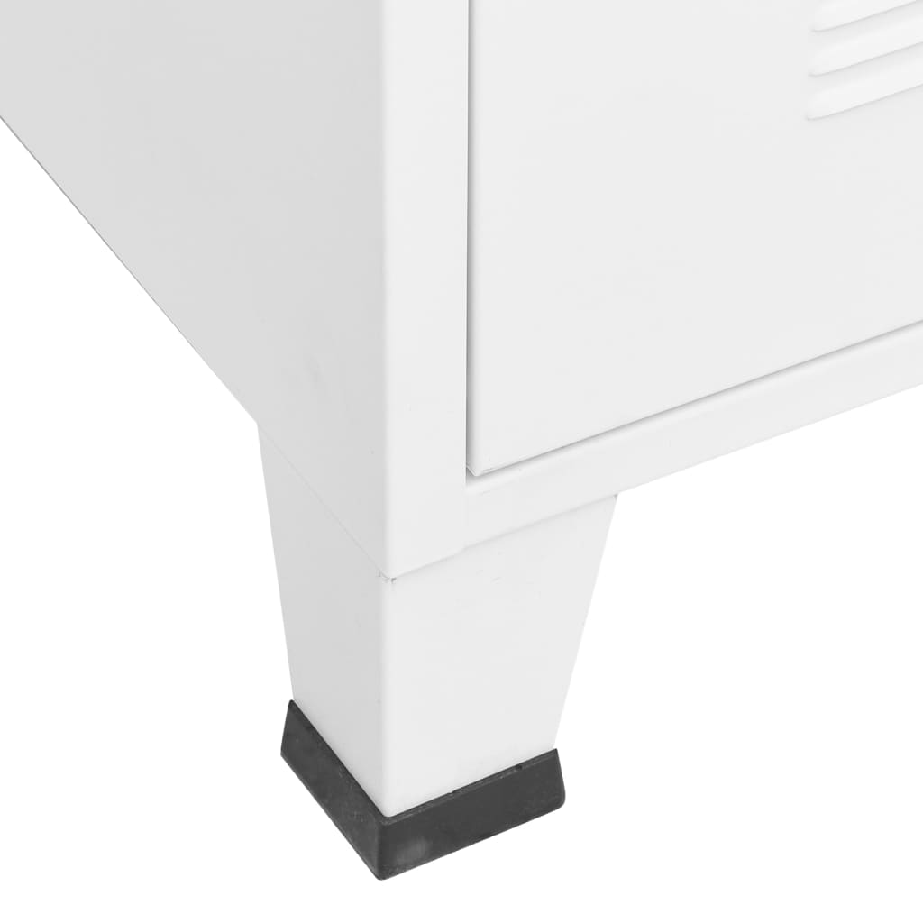 vidaXL Sandėliavimo spintelė, balta, 75x40x115cm, metalas, pramoninė