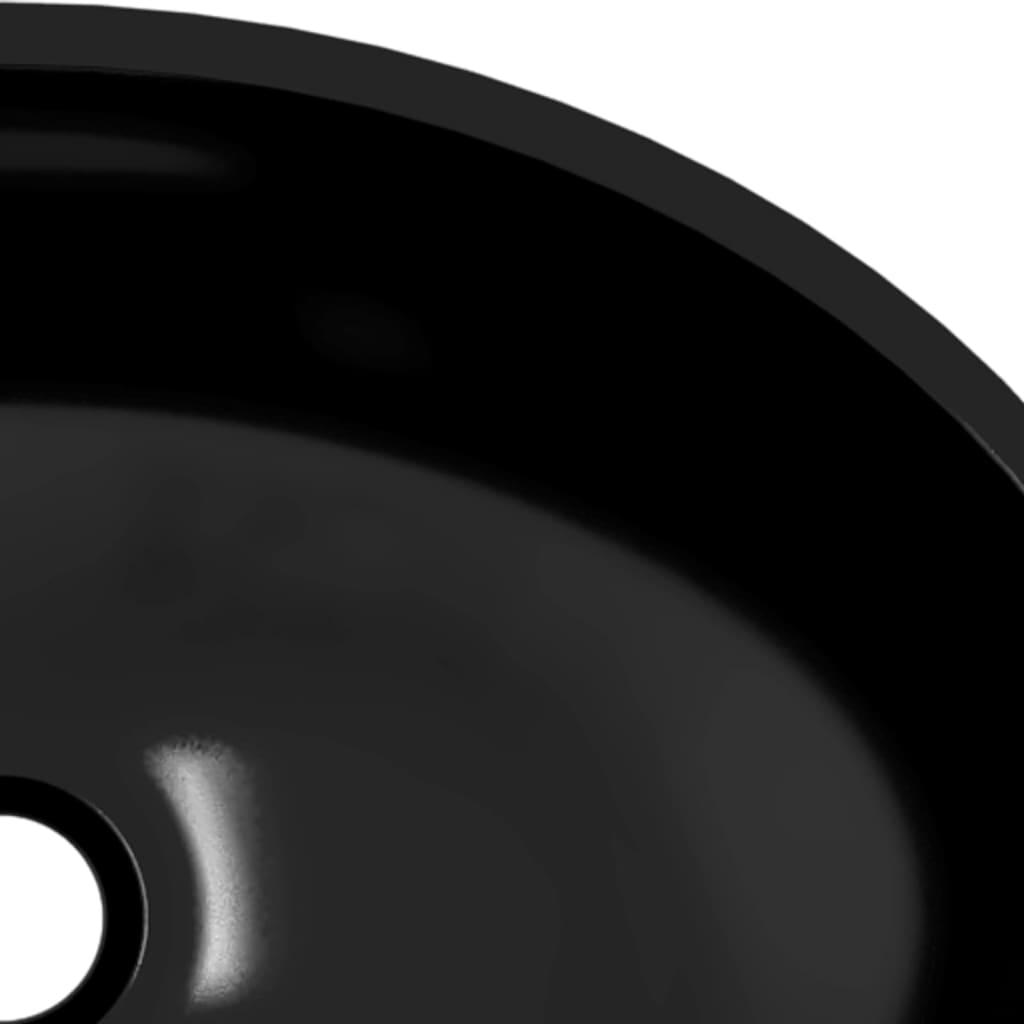 vidaXL Praustuvas, juodos spalvos, 50x37x14cm, stiklas