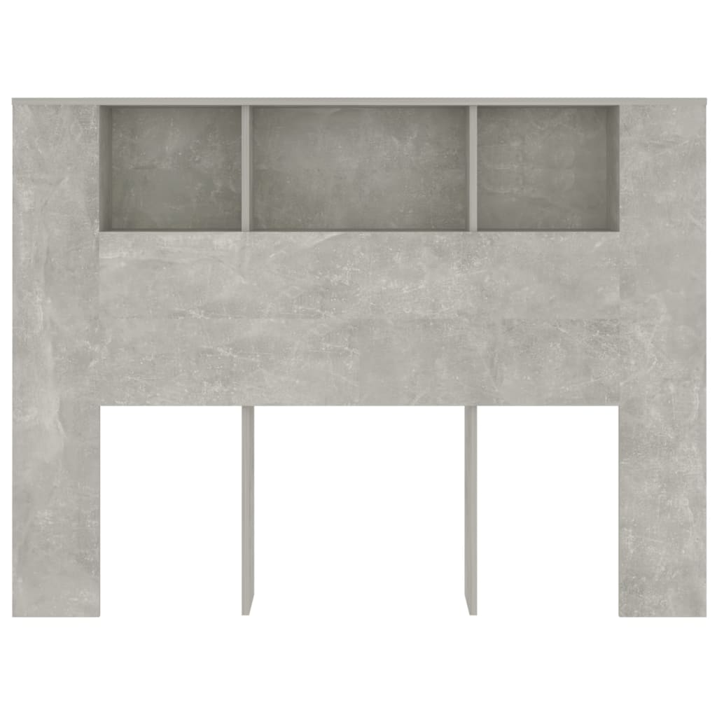 vidaXL Galvūgalis-spintelė, betono pilkos spalvos, 140x18,5x104,5cm