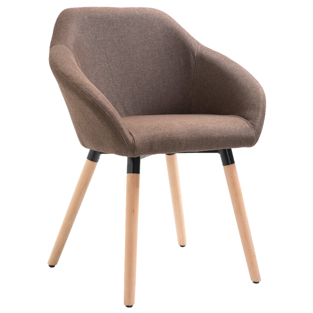 vidaXL Valgomojo kėdės, 6 vnt., rudos spalvos, audinys (3x283462)