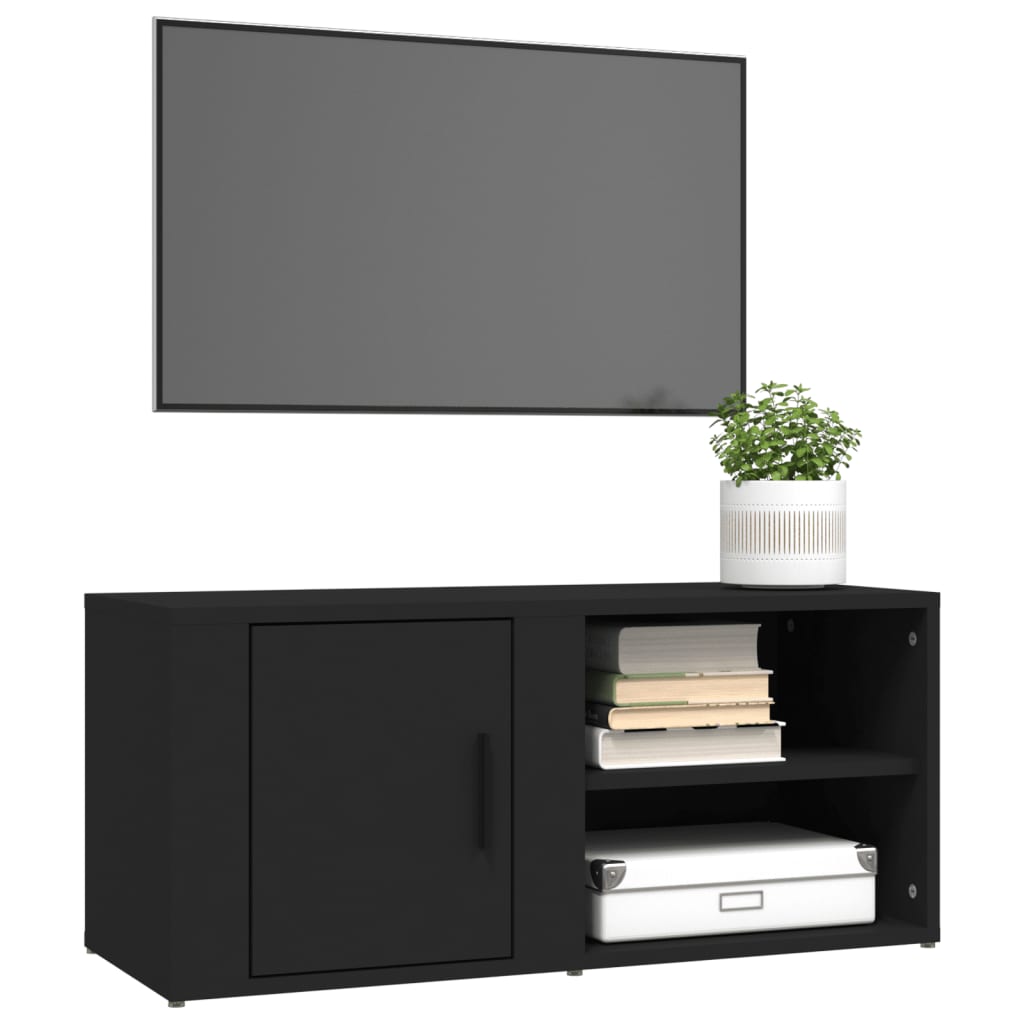 vidaXL Televizoriaus spintelė, juoda, 80x31,5x36cm, apdirbta mediena