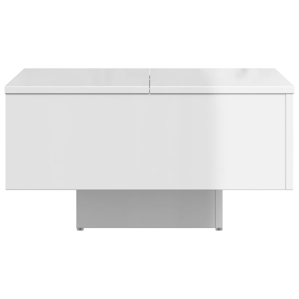 vidaXL Kavos staliukas, baltos spalvos, 60x60x31,5cm, MDP, blizgus